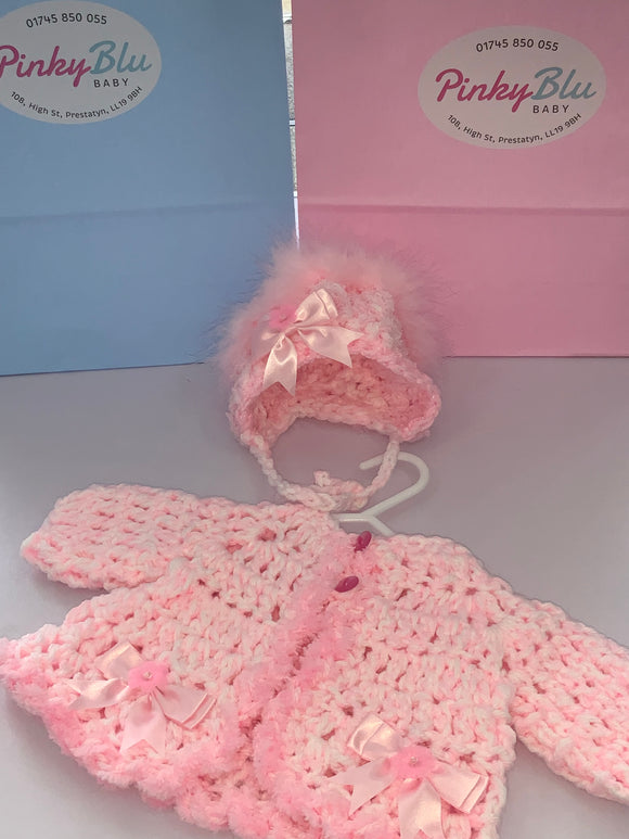 Crocheted cardigan and hat 05242291