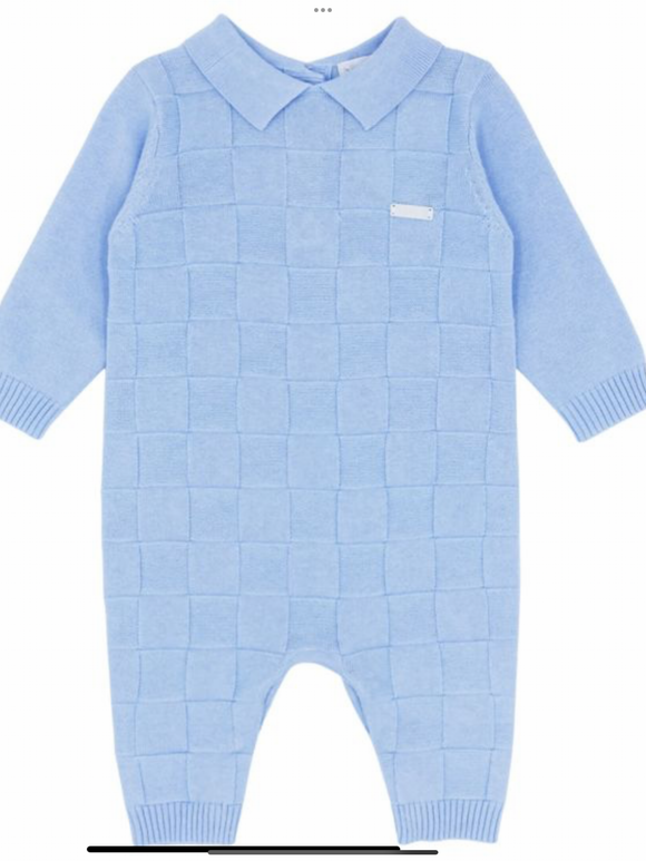 Blues baby knitted romper.      09231844