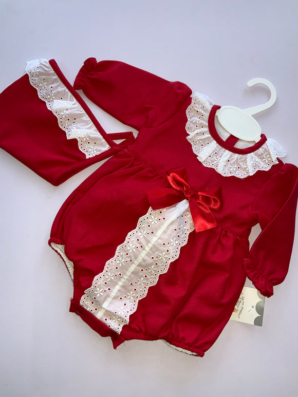 Red romper and bonnet 10231888
