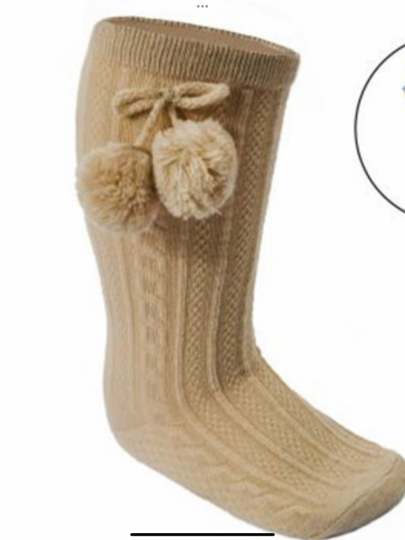 Beige Pom socks.  10231098