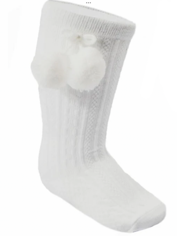 White Pom socks 10231910