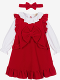 Caramelo kids red velvet dress set.   08231820