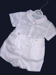 White smocked set.   05231623