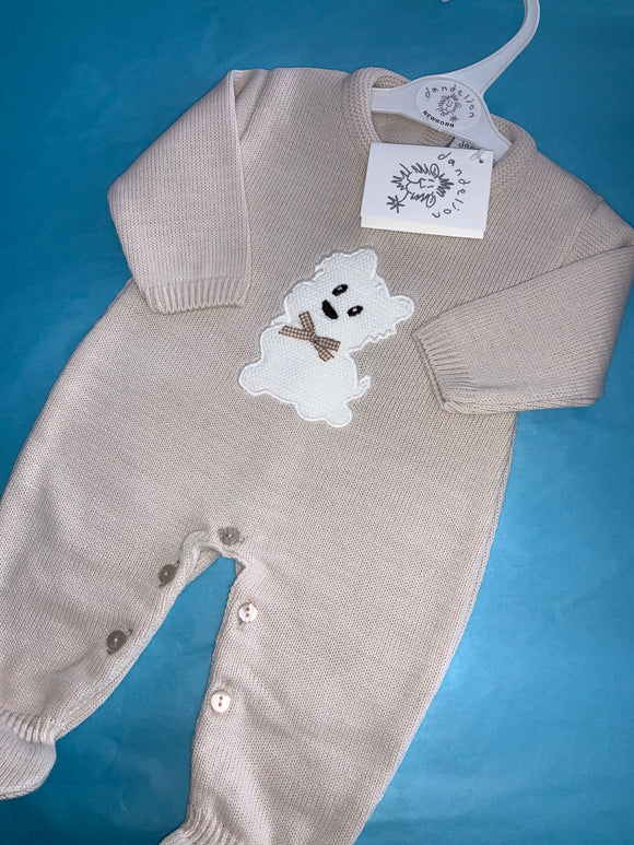 Dandelion scotty dog knitted romper.   08231805