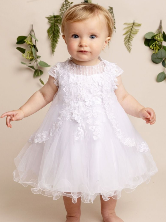 Bonnie white christening dress 07231640