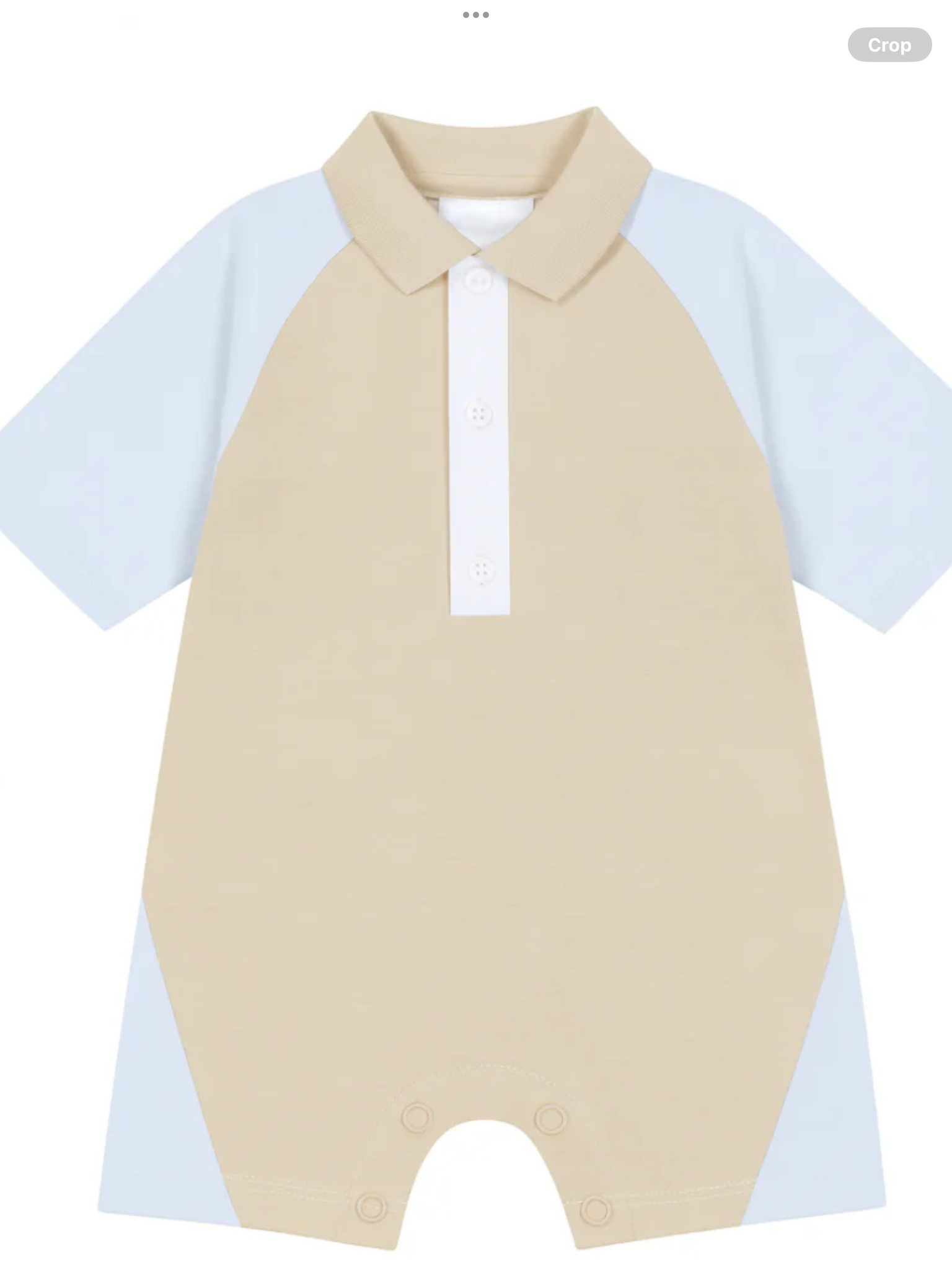 Beige & Sky Blue Polo Romper – Deolinda 0226564