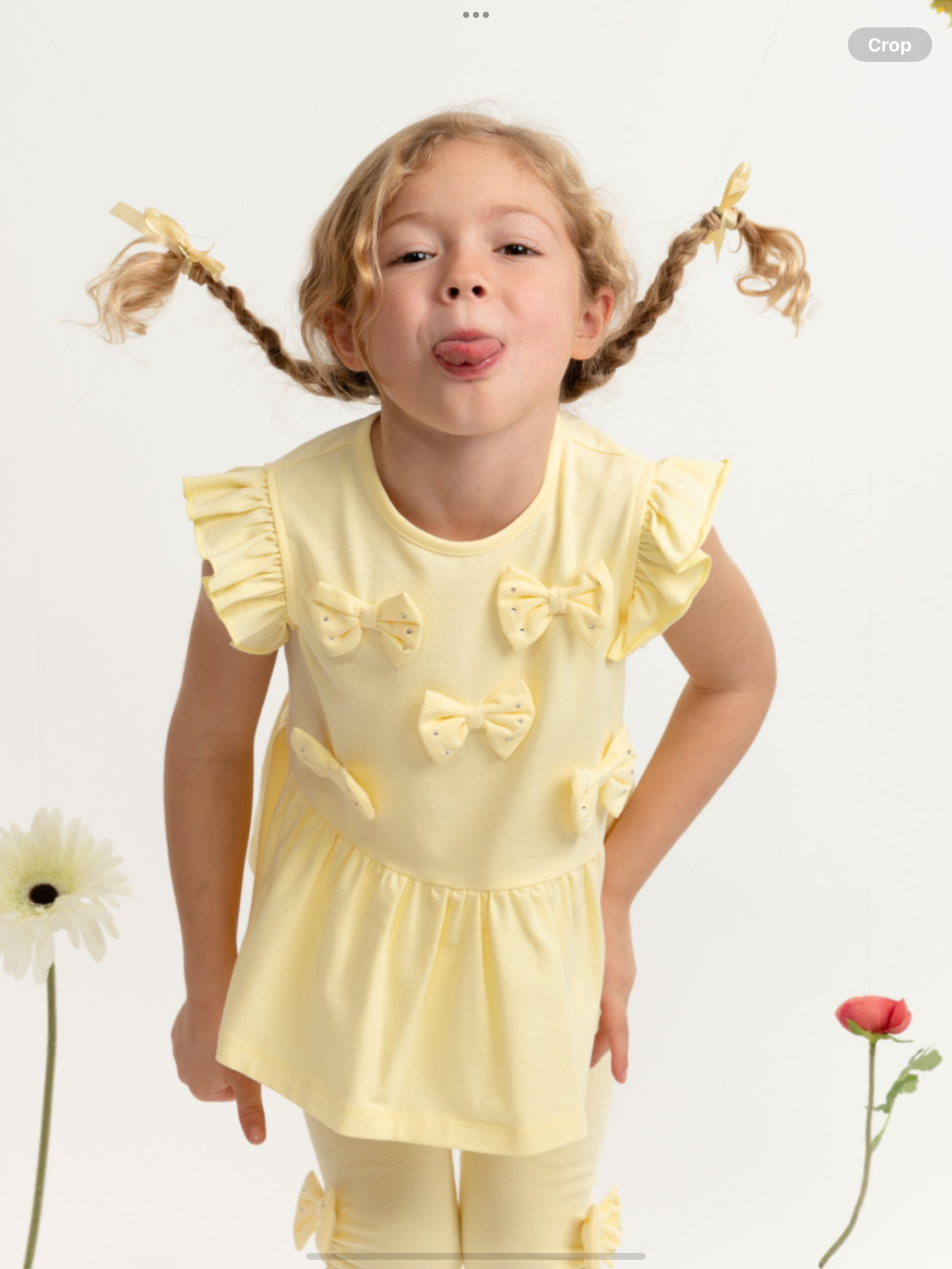 Pre order Caramelo Girls Lemon Two Piece Bow Legging Set    O226566