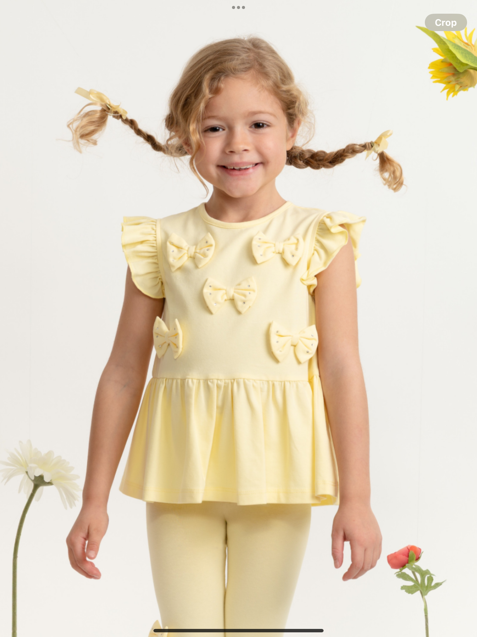 Pre order Caramelo Girls Lemon Two Piece Bow Legging Set    O226566