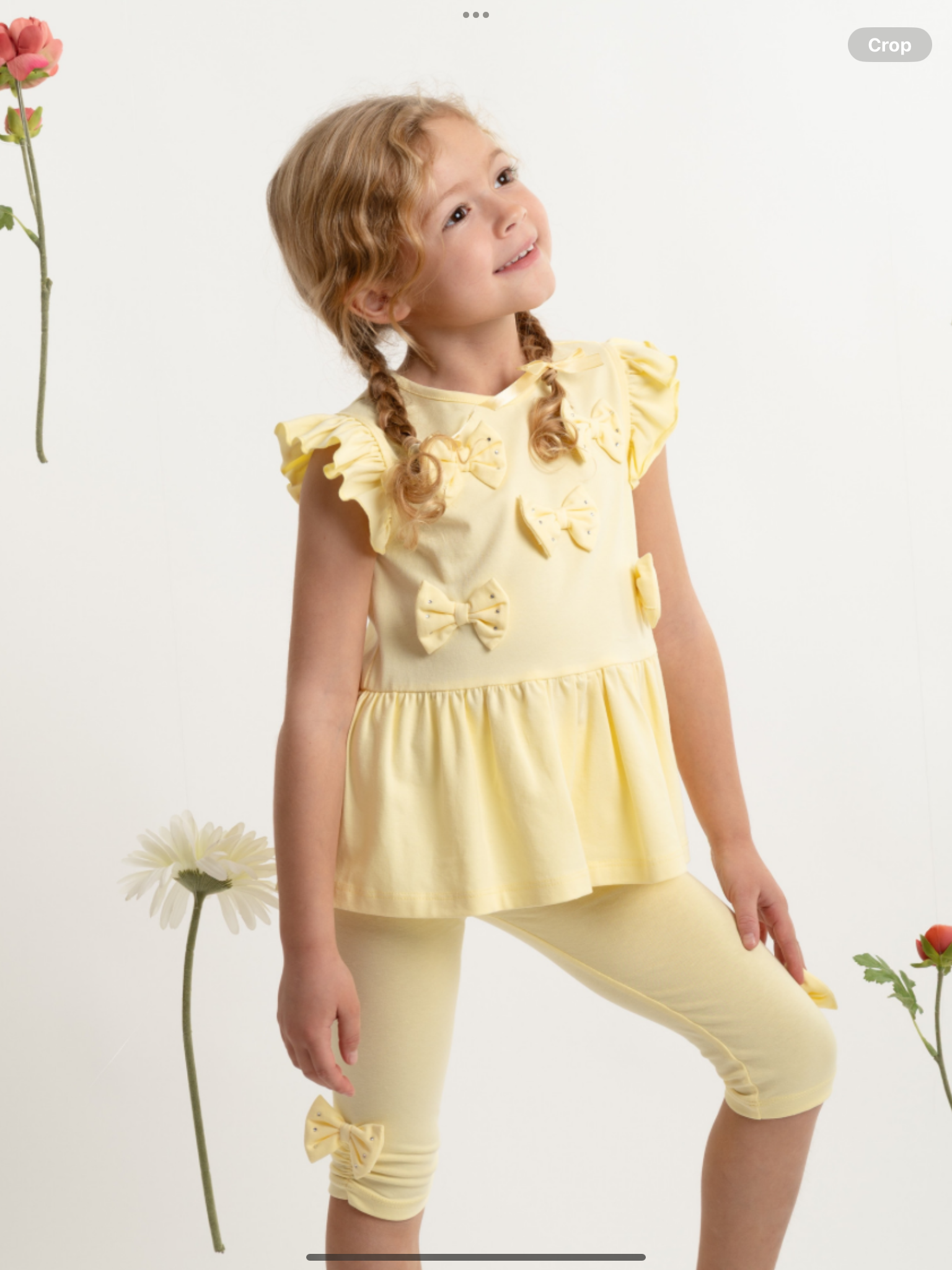 Pre order Caramelo Girls Lemon Two Piece Bow Legging Set    O226566