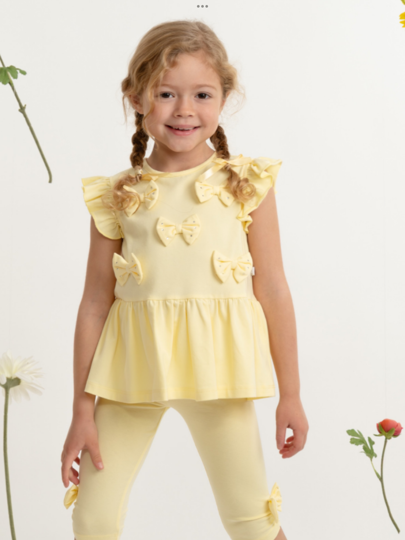Pre order Caramelo Girls Lemon Two Piece Bow Legging Set    O226566