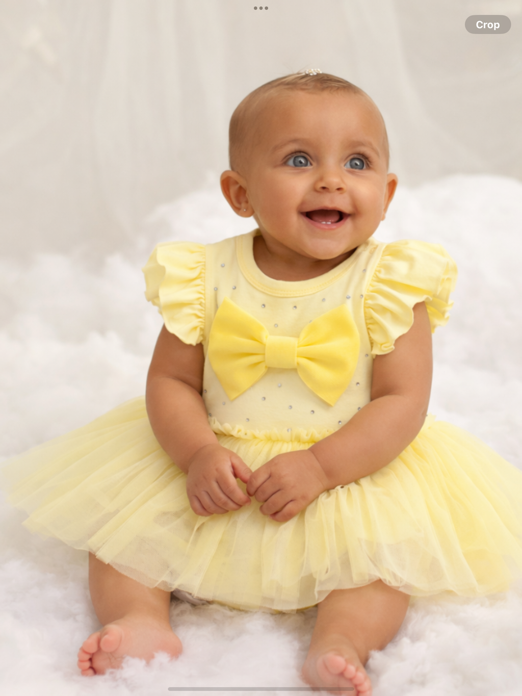 Caramelo Baby Girls Lemon Tulle Bow Romper 0226567