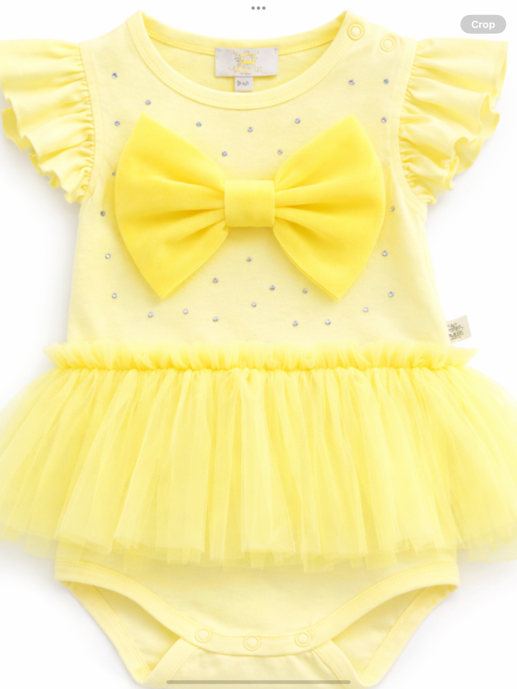 Caramelo Baby Girls Lemon Tulle Bow Romper 0226567
