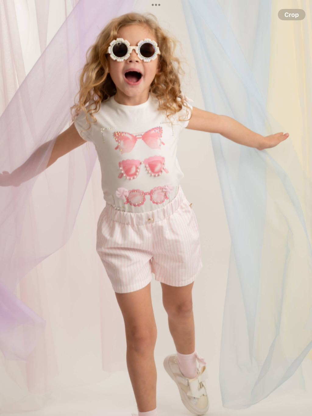 Caramelo Girls Pink Sunglasses Graphic Short Set  0226571