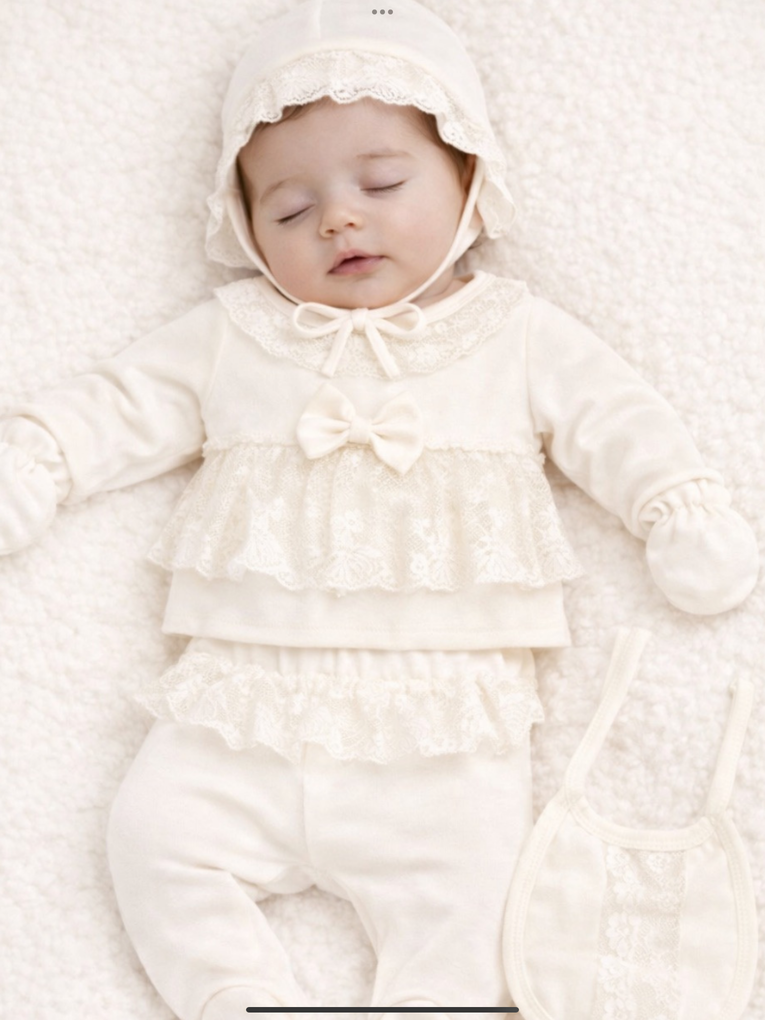 Pre order Caramelo Baby Girls 5 Piece Set Ivory 0226573
