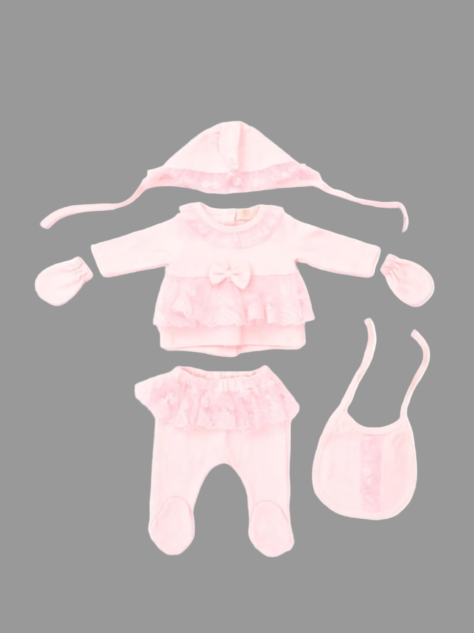 Pre order Caramelo Kids Baby Girls Summer 5 Piece Frill Lace Set - Pink 0226574
