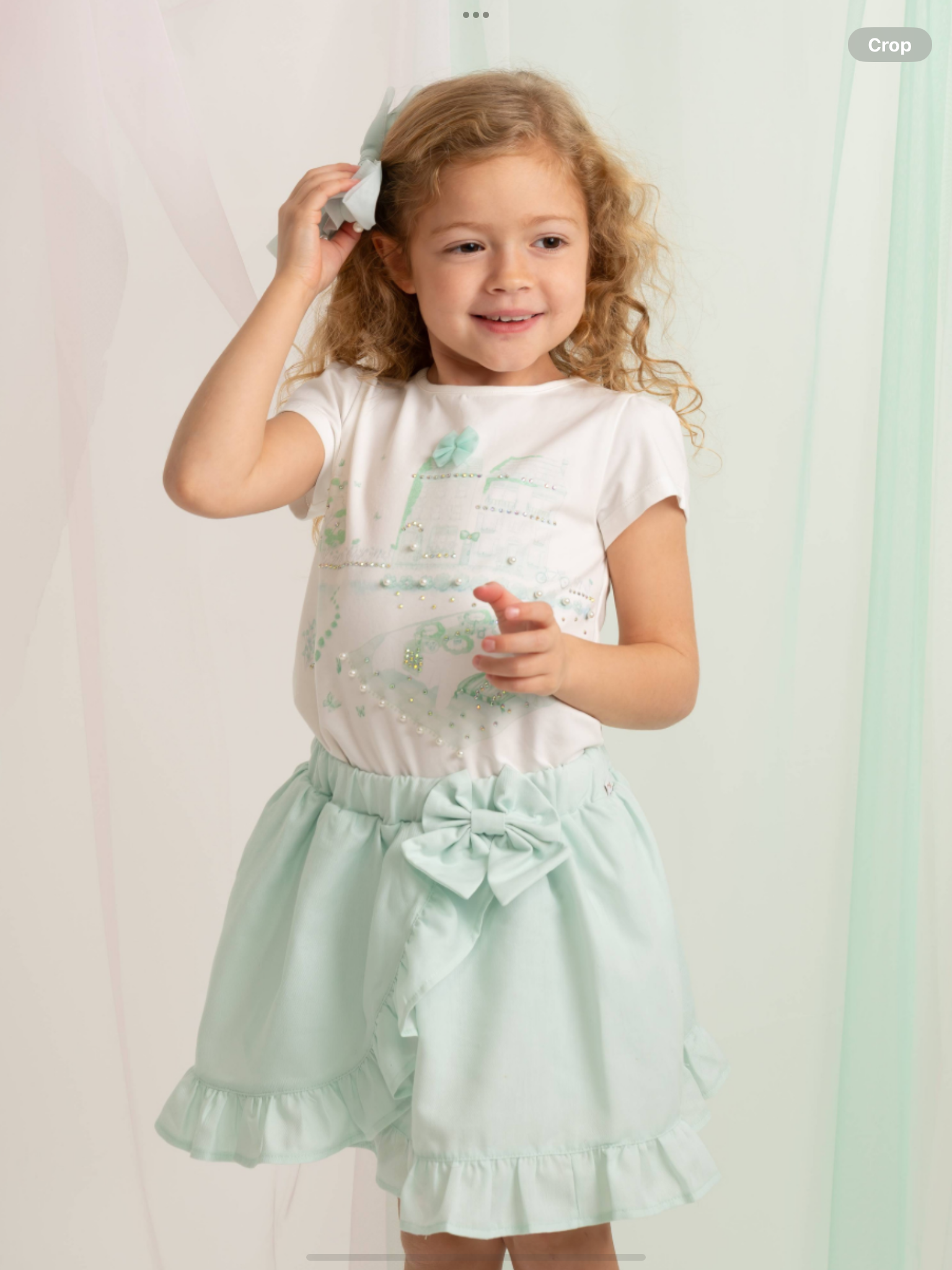 Pre order Caramelo Girls Mint Garden Graphic Skirt Set  0226580