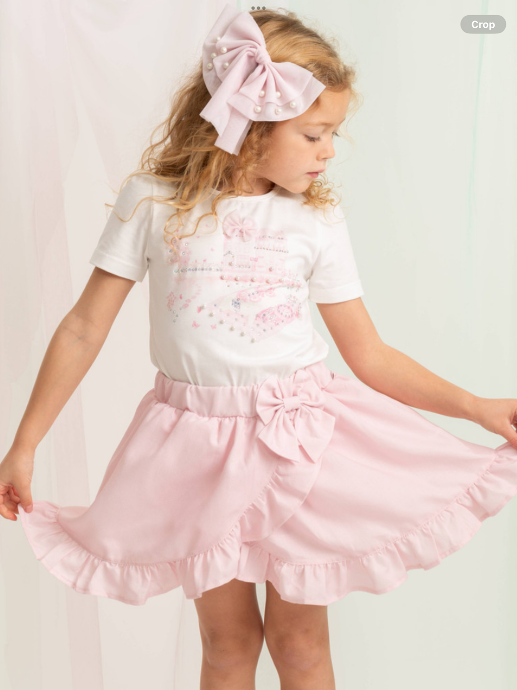 Pre order Caramelo Girls Pink Garden Graphic Skirt Set  0226581