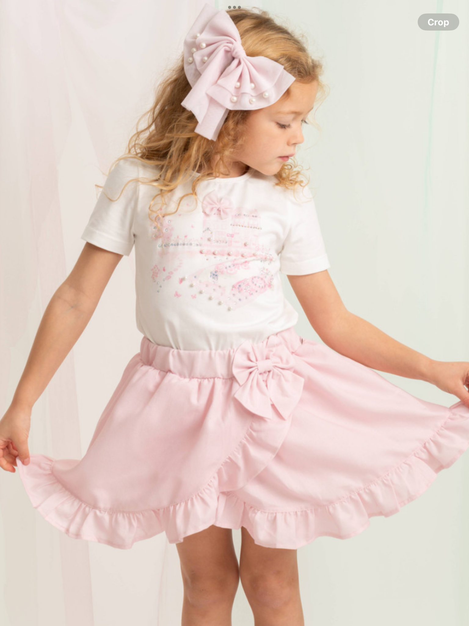 Pre order Caramelo Girls Pink Garden Graphic Skirt Set  0226581