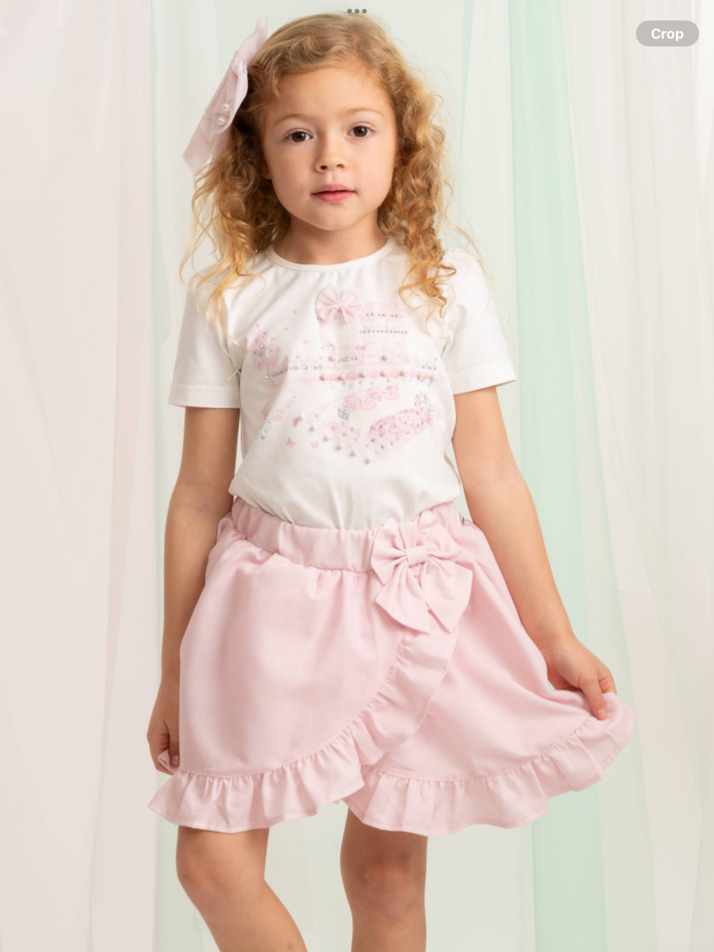Pre order Caramelo Girls Pink Garden Graphic Skirt Set  0226581