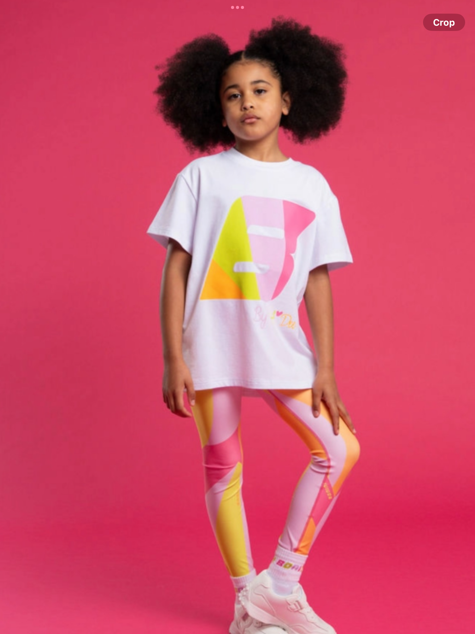 Bonini by A* Dee Dynamic Oversized Logo T-Shirt - Bright White Hot Pink   0226618