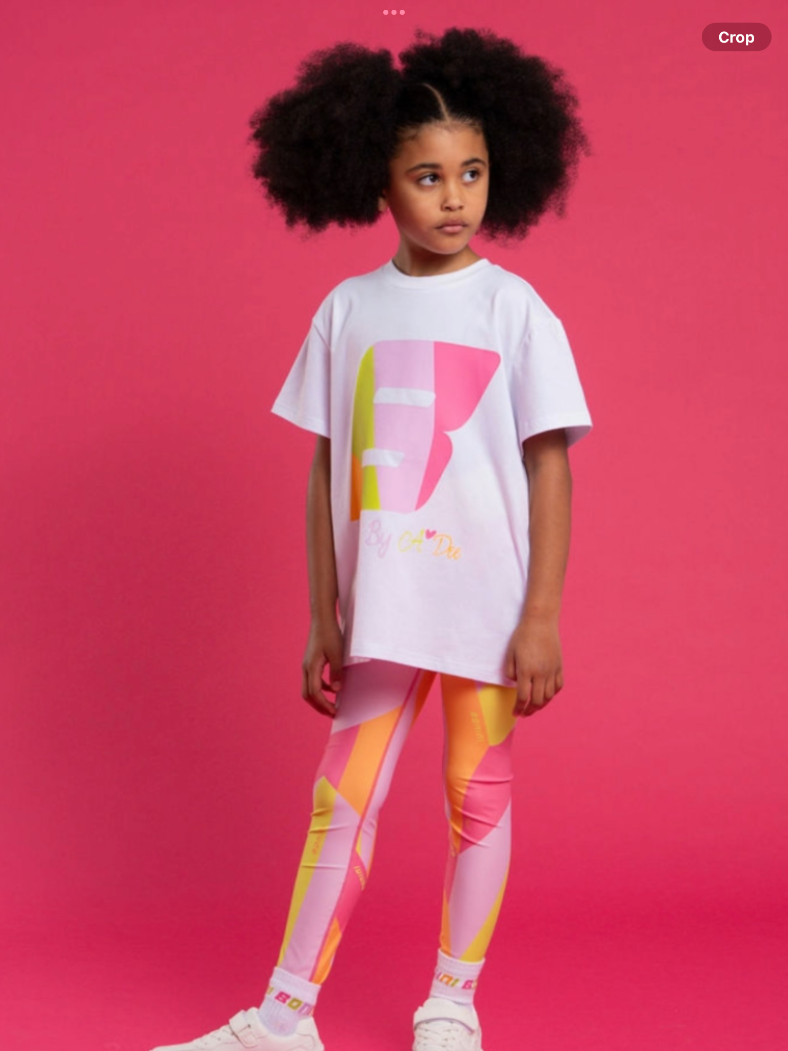 Bonini by A* Dee Dynamic Oversized Logo T-Shirt - Bright White Hot Pink   0226618