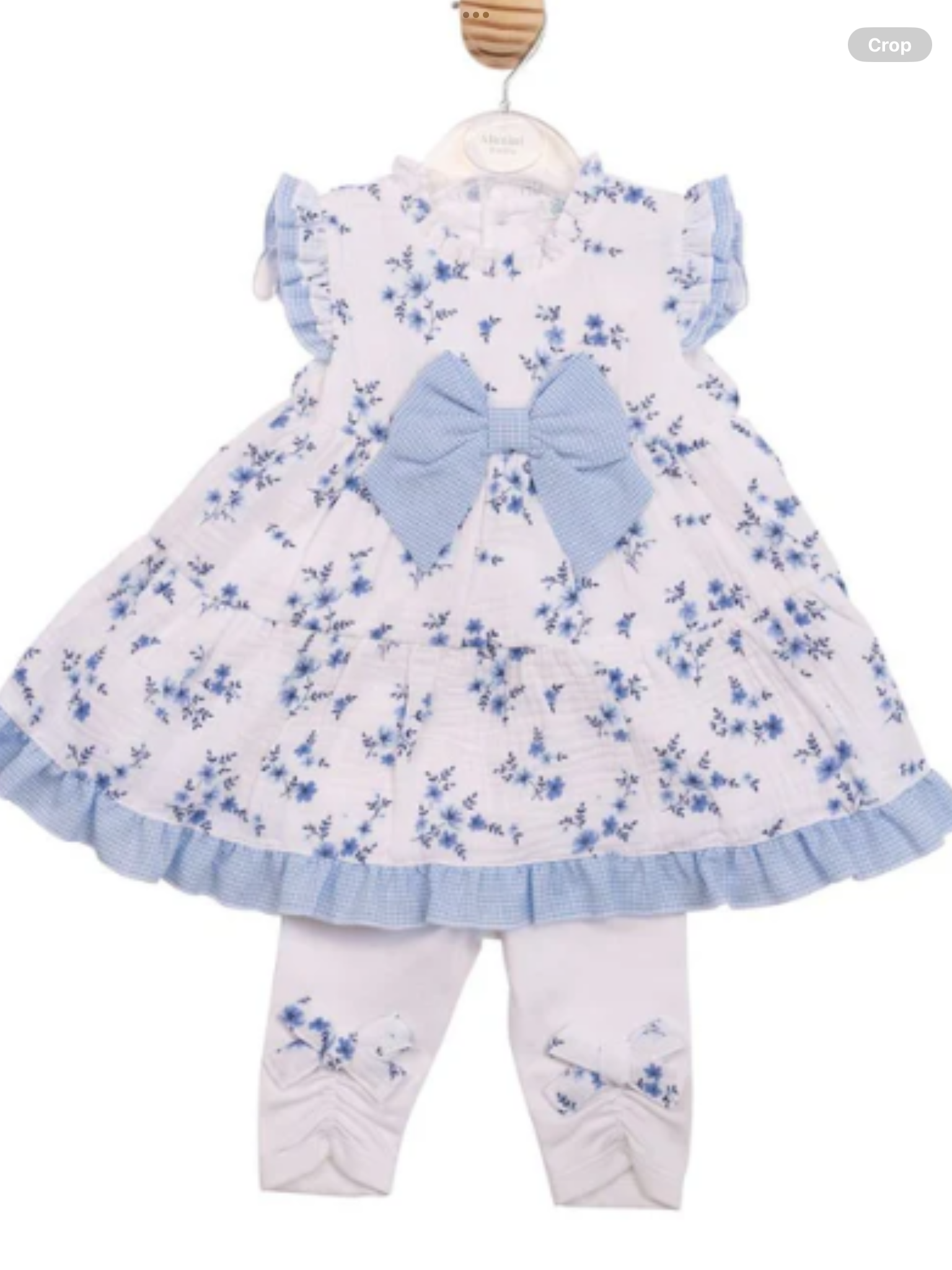 Mintini white leggings with blue and white top 0326653