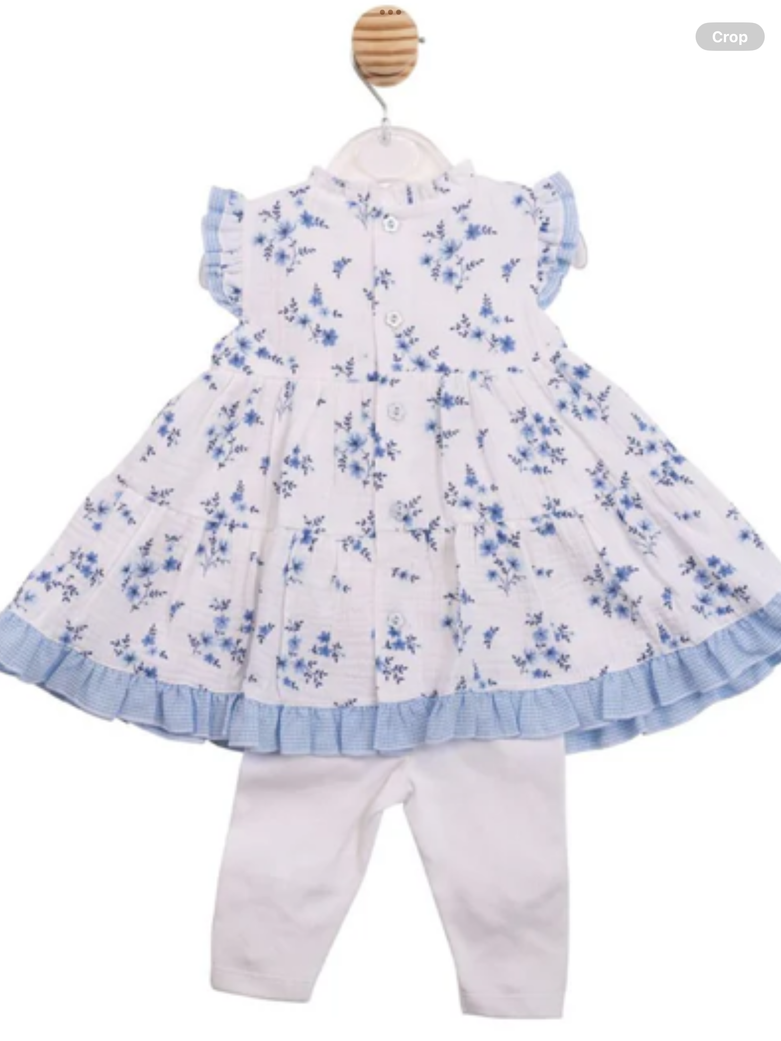 Mintini white leggings with blue and white top 0326653