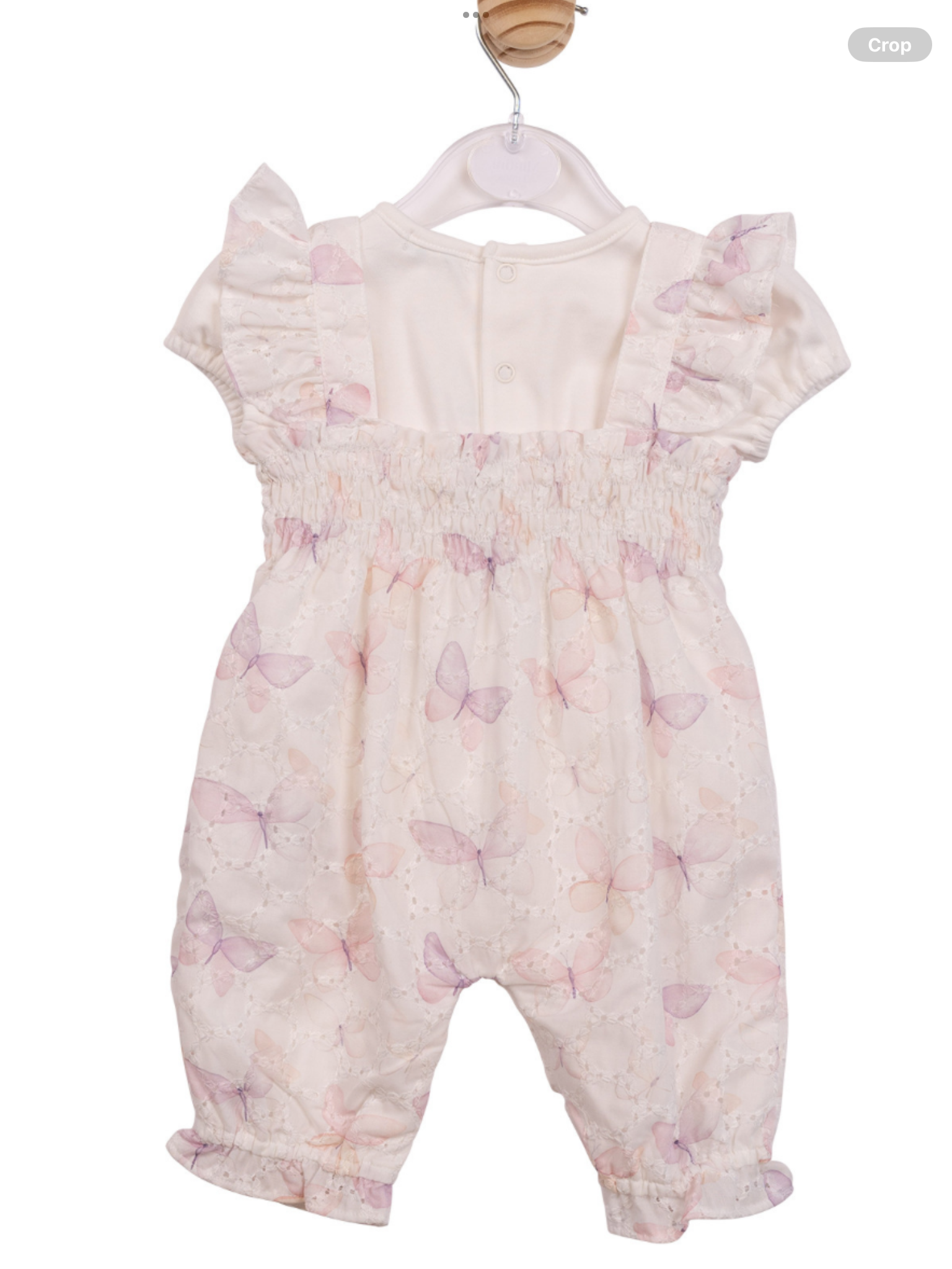 Mintini Baby Girls White Butterfly Print Top & Romper Dungaree Set MB7221 Mintini    0326658
