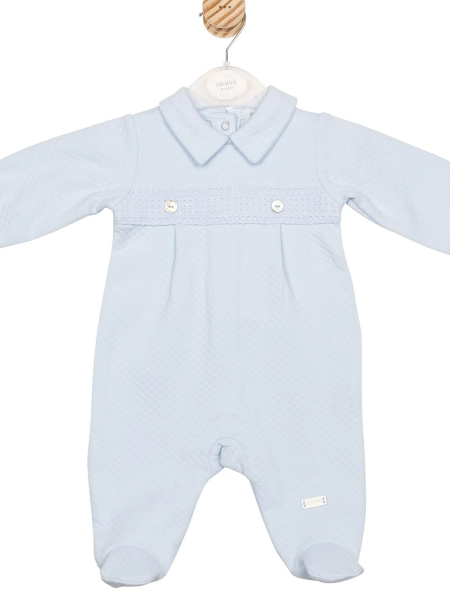Mintini blue jacquard babygro 0326661