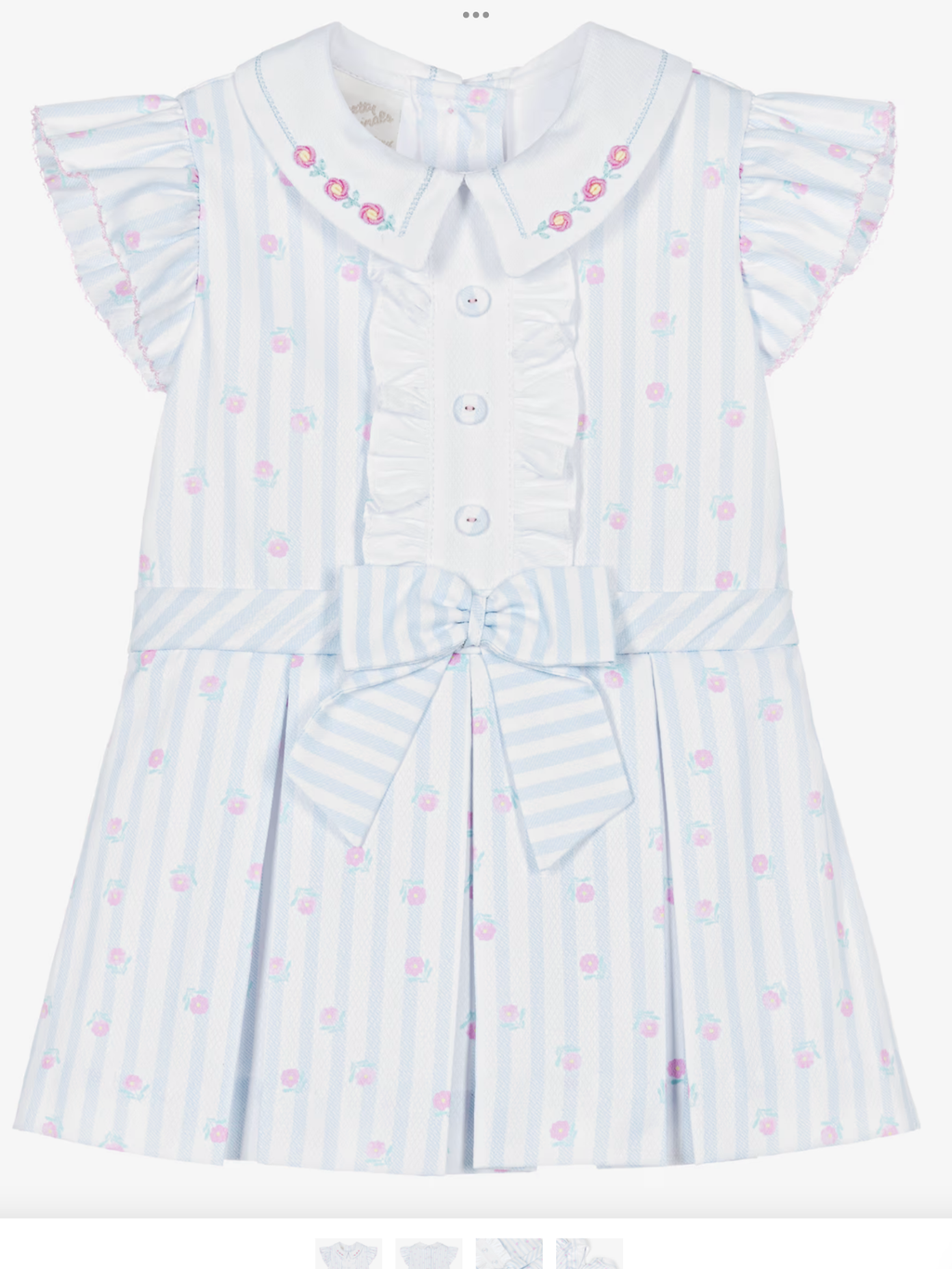 Pretty originals girls blue and white stripped cotton dress 0426731