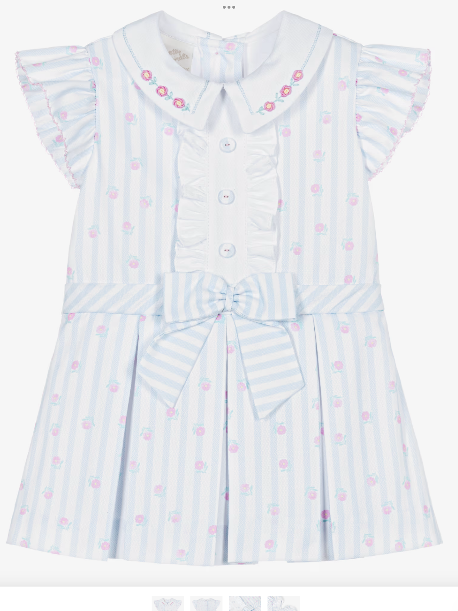 Pretty originals girls blue and white stripped cotton dress 0426731
