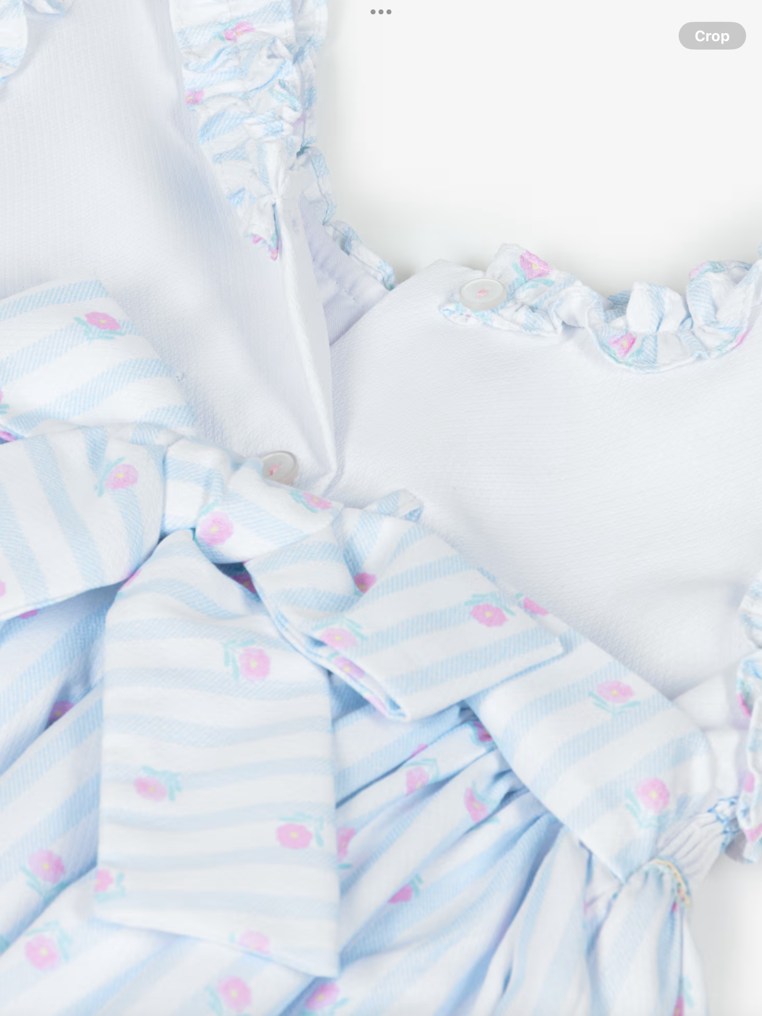 Pretty originals Girls Blue & White Striped Cotton Hand-Smocked Dress Set 0426732