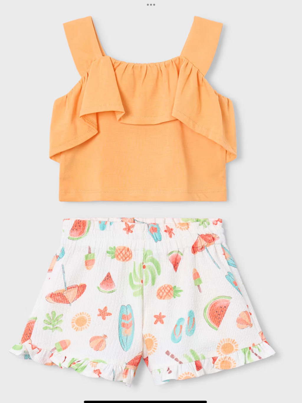 Mayoral Print short set girl with ruffles 0426746