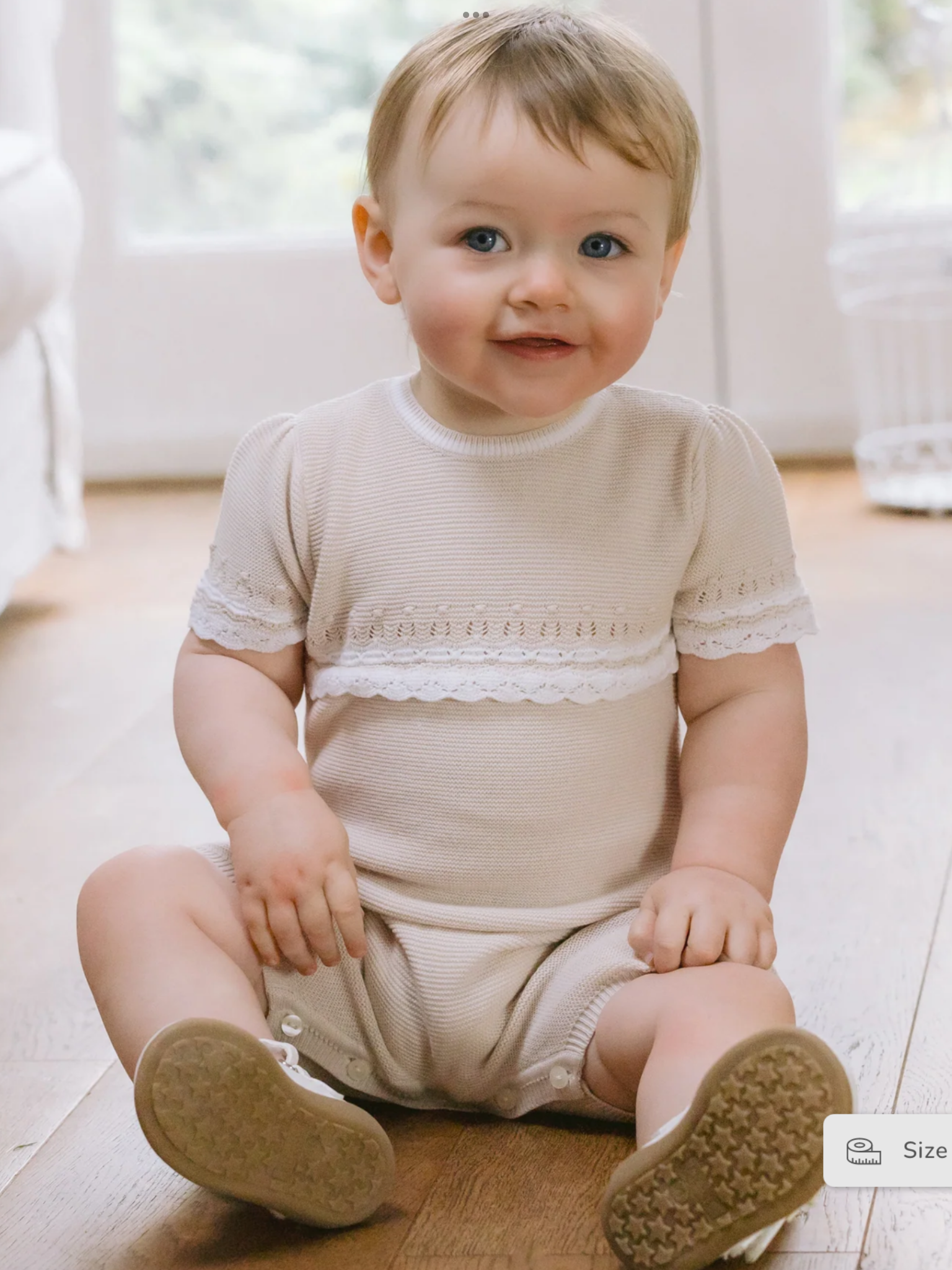 Emile et Rose Josie Stone Girls Pretty Knit Romper 012557