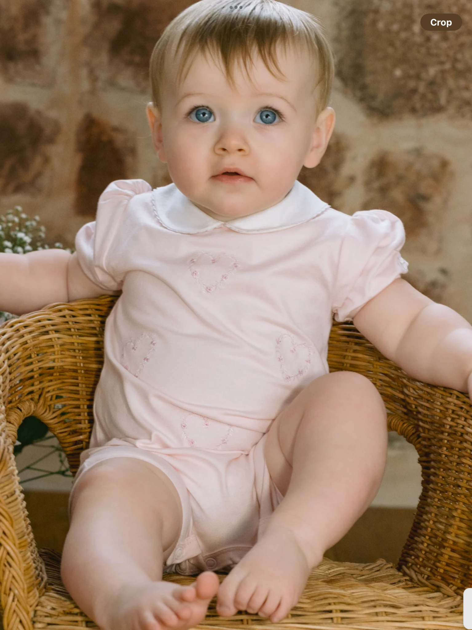 Emile et rose Jody Pink Girls Heart Embroidery Romper 012559