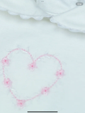 Emile et rose Jody White Girls Heart Embroidery Romper 012560