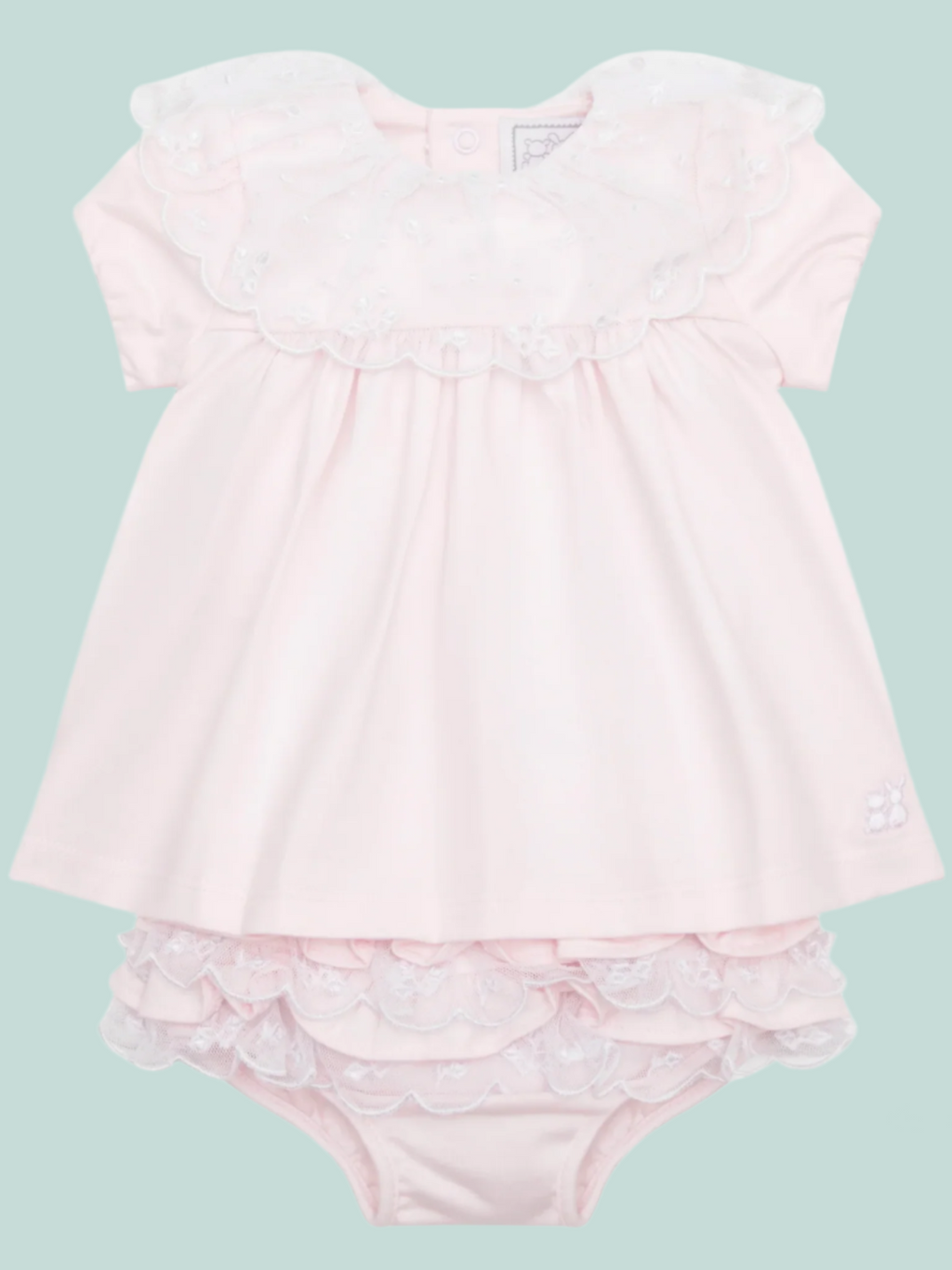 Emile et rose Janais Girls Dress and Frilly Knicker Set 012560