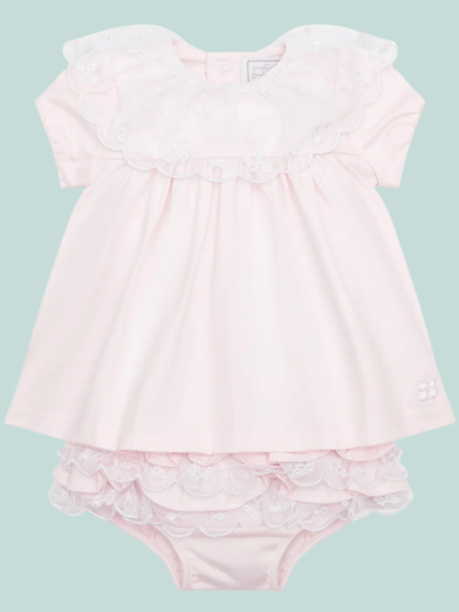 Emile et rose Janais Girls Dress and Frilly Knicker Set 012560