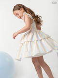 CARAMELO 382104 RAINBOW SWEET STRIPES DRESS 012578