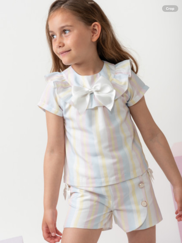 CARAMELO 389003 RAINBOW SWEET STRIPES SHORT SET 012579