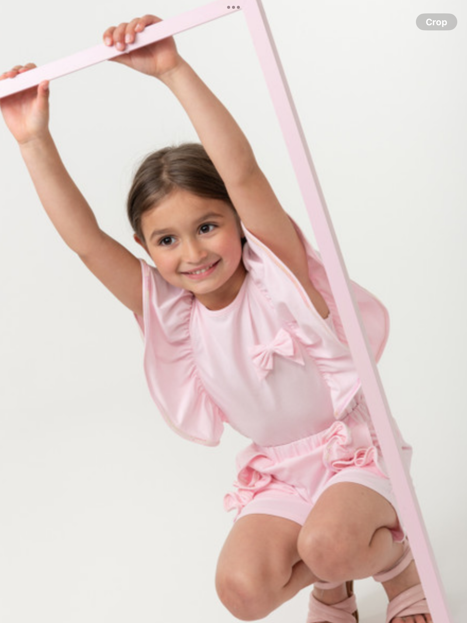 CARAMELO KIDS PINK ELEVATED ESSENTIALS RUFFLE SHORT SET   012582