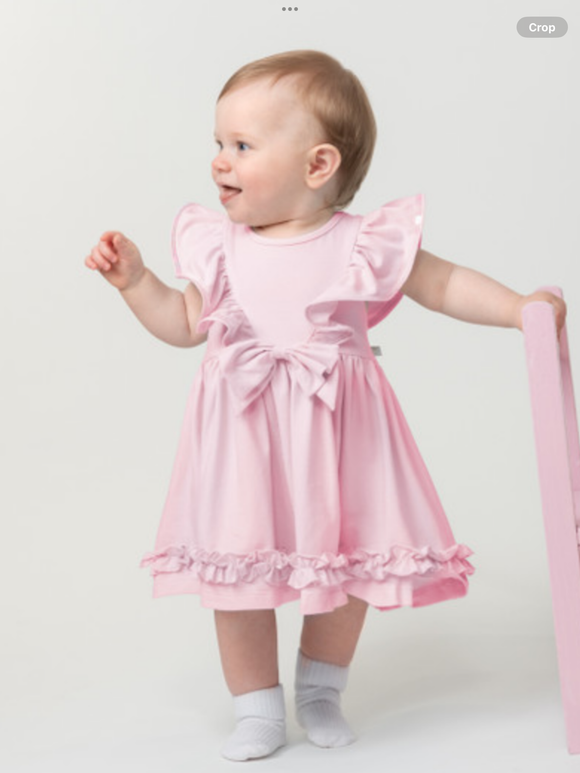 CARAMELO BABY 342179 PINK ELEVATED ESSENTIALS RUFFLE DRESS 012583