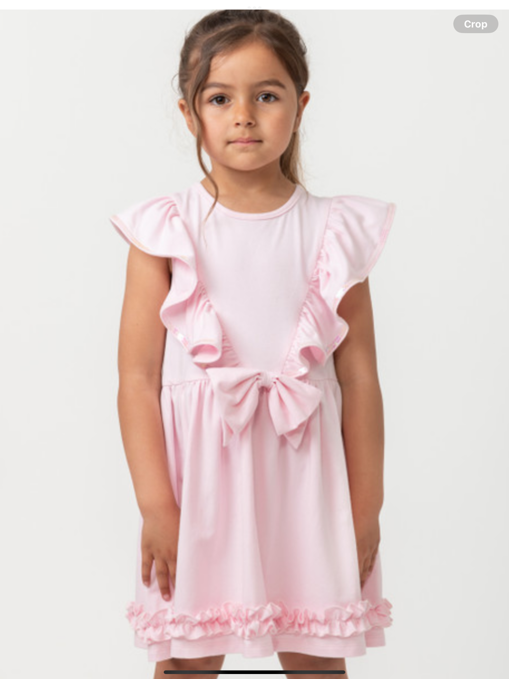 CARAMELO KIDS 342178 PINK ELEVATED ESSENTIALS RUFFLE DRESS   012584.