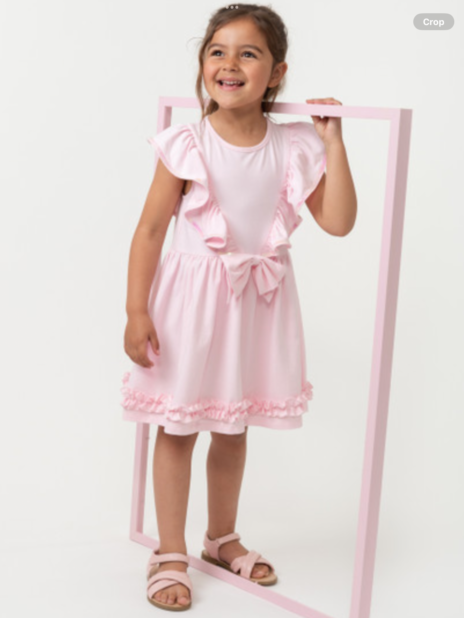 CARAMELO KIDS 342178 PINK ELEVATED ESSENTIALS RUFFLE DRESS   012584.