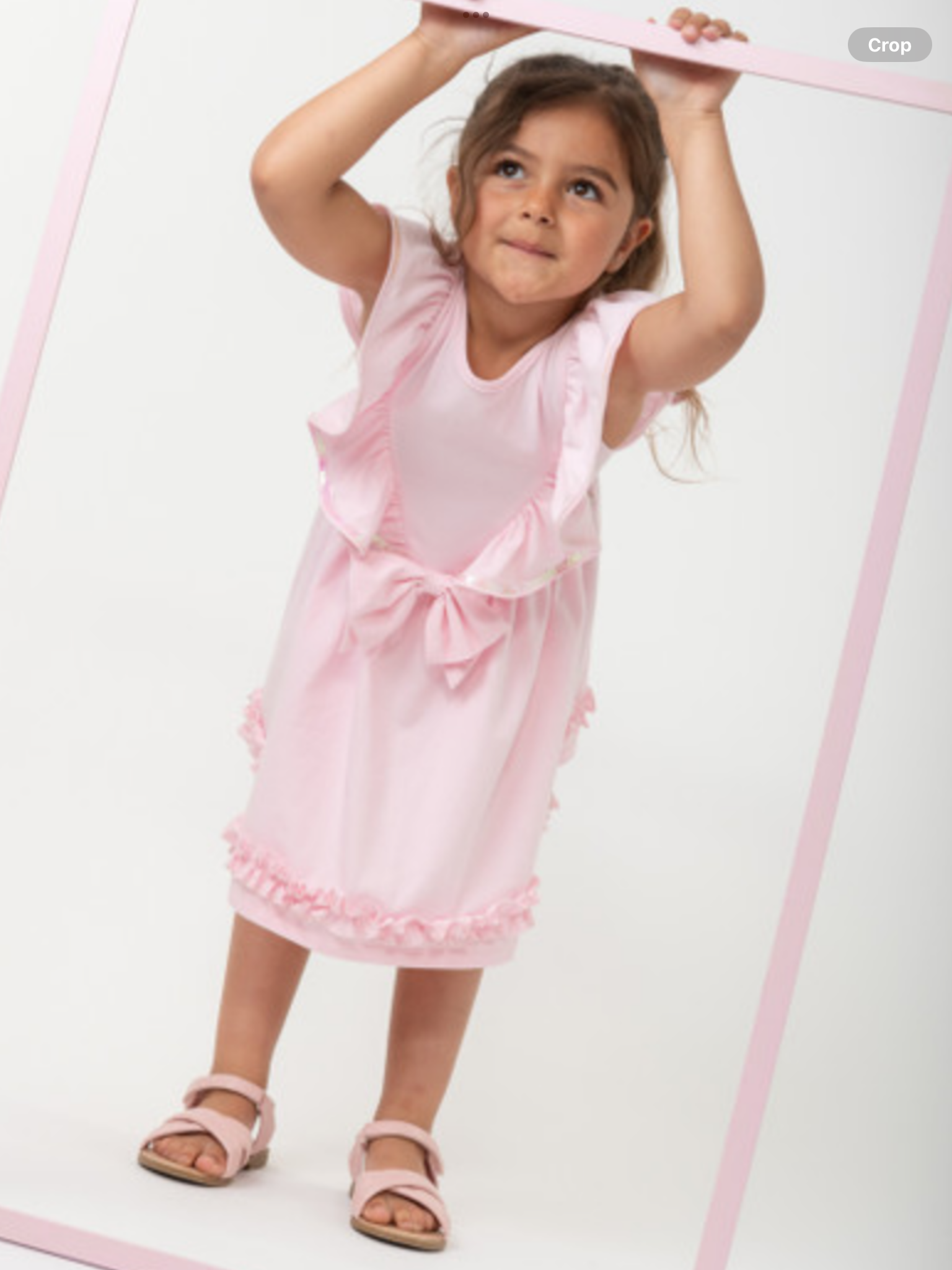 CARAMELO KIDS 342178 PINK ELEVATED ESSENTIALS RUFFLE DRESS   012584.