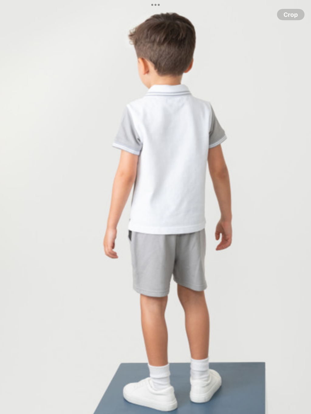 CARAMELO Kids 344381 GREY CONTRAST ZIP POLO SHORT SET 012586