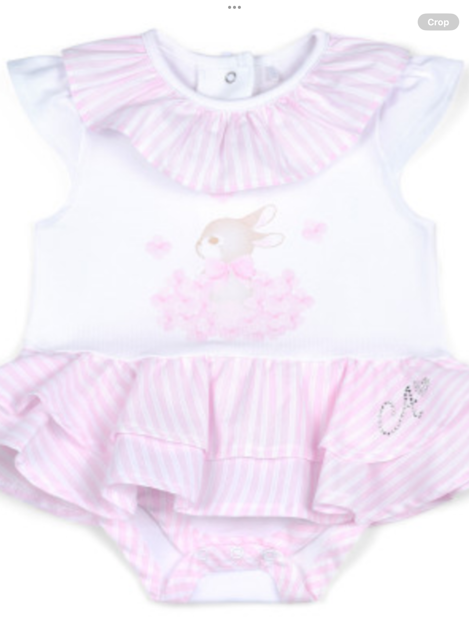 LITTLE A ANNIE BUNNY JERSEY ROMPER WITH SEERSUCKER DETAILS - LA25110 012593