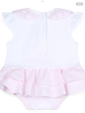 LITTLE A ANNIE BUNNY JERSEY ROMPER WITH SEERSUCKER DETAILS - LA25110 012593