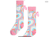 ADEE ELENA HEART PRINT KNEE HIGH SOCKS - 0225116