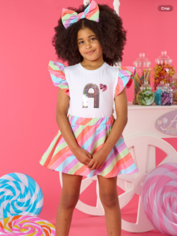 ADEE ENYA STRIPE SKORT SET -  0225132